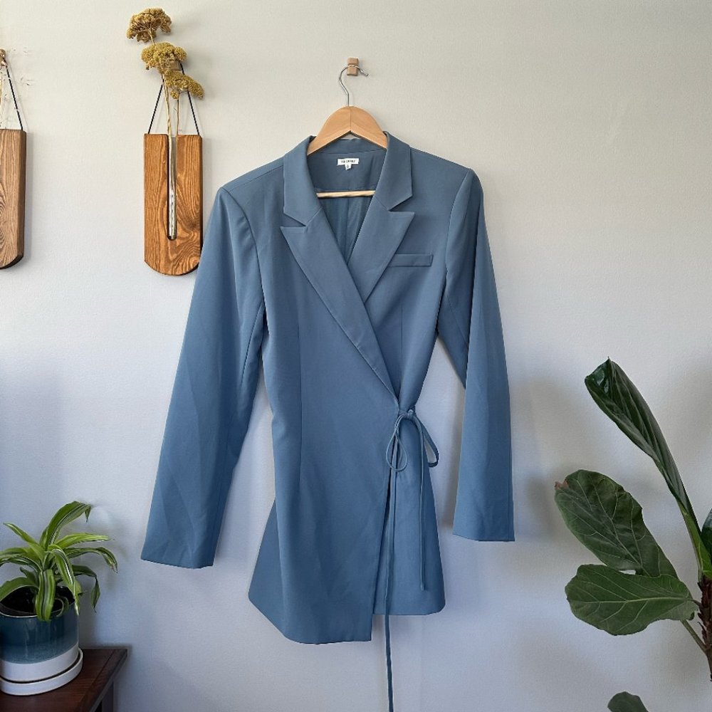 Blue Wrap + Tie Blazer - Large